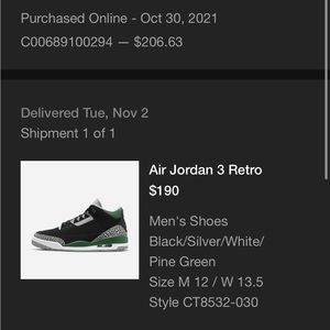 Air Jordan 3 Retro “Pine Green”